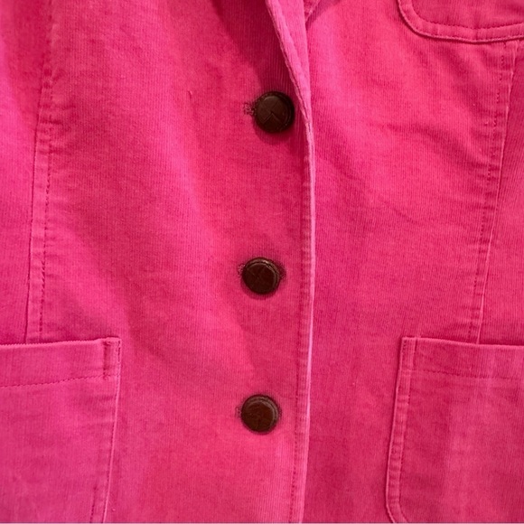 Lilly Pulitzer Pink Fuchsia Corduroy Blazer Elbow Patch Jacket Size M - Picture 3 of 13